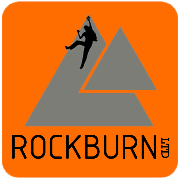 version 3 rockburn ltd company logo depicting a person bouldering climbing up 2 small offset mountains this is for indoor bouldering centre climbing centrein bridport dorset on the jurassic coast a good thing to do in bridport beaminster dorchester weymouth exeter bristol day out family time